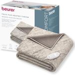Beurer HD 75 Nordic electric blanket,cosy heated blanket in faux fur look, with 6 temperature settings, machine washable at 30 °C,electric blanket with automatic switch-off, beige/brown, 180 x 130 cm