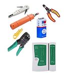 Inditrust 3 in 1 Modular Rj45 Rj11 Crimping Tool, Lan Cable Tester, 6F22, Punch Down Tool Network Wire Cable CAT5E CAT6 RJ45 RJ11, kd 1 tool and multitec wire stripper combo set