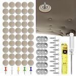 50PCS Rivets Repair Button, Car Roof Headliner Repair Kit, Car Roof Repair Rivets Headliner Repair Button with Installation Tool, Fit for Car Interior Ceiling Cloth Fixing Repair Buckle (Beige)