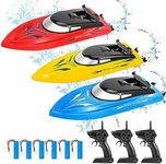 3-Pack High-Speed RC Boats for Kids and Adults - 10km/H 2.4G Remote Control Boats