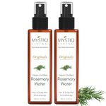 Mystiq Living Rosemary Water Hair Mist for Hair Growth & Shine | 100% Pure and Natural Hydrosol, (Pack of 2) - 200ML