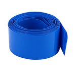 Generic 40mm Flat Width 10M Length PVC Heat Shrink Tube Blue for 18650 Battery Pack