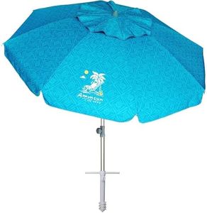 AMMSUN 7ft Heavy Duty High Wind Beach Umbrella with Sand Anchor & Tilt Sun Shelter UV 50+ Protection Outdoor Sunshade Umbrellas Carry Bag for Patio Garden Pool Backyard Teal