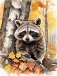 Abillyn Embroidery Cross Stitch Kits Raccoon Stamped with Printed Pattern Starter Kit (Raccoon)