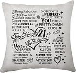 Hasodeo Birthday Gifts for 21st Year Old Girls Boys Birthday Cushion Cover 21st Birthday Gifts for Best Friend Sister Best Bestie Friendship Cushion Cover (21st)
