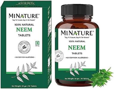 Neem Tablets by mi nature| 90 tablets, 1000 mg| 45 days supply| Clear skin| Acne free | Vegan |