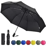 Anntrue Windproof Travel Umbrella, Auto Open Close Lightweight Compact Portable Backpack Folding Umbrella, Perfect for Car, Purse, Men and Women (Black)