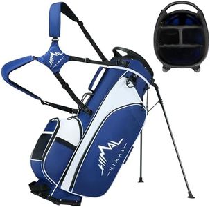 UNIHIMAl 4-Way Golf Stand Bag, Waterproof Golf Bag for Men & Women with Rain Hood & Foldable Base （Blue White）