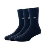 Peter England Men's Cotton Full Length Socks (Pack of 3) - Black