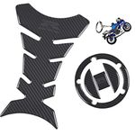 REVSOSTAR Real Carbon Look Gas Cap, Fuel Cap Decal, Tank Pad Decal Stickers,Tank Pad Protector, Grey Logo with Keychain for GSXR 600 GSXR 750 GSXR 1000 K6 K7 K8 K9 L1 2006-2017, 3Pcs Per Set