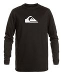 Quiksilver Men's Standard Solid Streak Long Sleeve Rashguard UPF 50 Sun Protection Surf Shirt, Black, Large