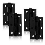 XFORT 3 Inch (75mm) Matt Black Ball Bearing Hinges, Steel Door Hinge for Wooden Doors (2 Pairs)