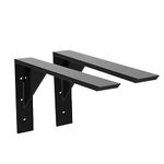 Heavy Duty Shelf Brackets 2 Pack 12" x 10" x 2 1/3" Steel Countertop Support Bracket L Brackets Mantel Bracket for Wood Granite Quartz Countertop