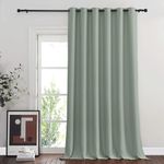 NICETOWN Blackout Sage Green Blackout Curtain for French Door, Grommet Room Divider Curtain Wide Window Treatment Voice Reducing Thermal Drape for Bedroom/Living Room (1 Panel, W80 x L95)