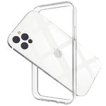 ANHONG Clear Frame Case Compatible with iPhone 12 Pro Max 6.7 inch, Slim Fit Ultra Thin PC + Soft TPU No-Back Bumper Case