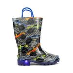 Western Chief Unisex-Child Light-up Waterproof Rain Boot, Drag Race, 1 Little Kid