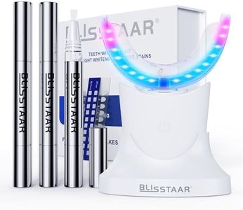 Blisstaar Kit Blanchiment Des Dents Professionnel: Système Blanchiment Dents Rapide à Domicile en 20 Minutes avec 32 Panneaux Lumineux LED Rouges et Bleus et 3 Bâtons Stylo Blanchiment Dents