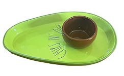 Rae Dunn Artisan Collection by Magenta Avocado shaped CHIPS N' DIP Platter