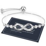 J.Fée Infinity Bracelet for Women Sterling Silver Bracelets for Women,Bracelets for Womens Silver Jewellery for Women,Adjustable Ladies Bracelets Friendship Bracelet Ladies Birthday Gifts for Women