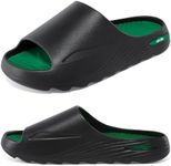 HMLHML Men's Athletic Sandals Soft-tech Sports Recovery Slide Basketball Outdoor Slipper with Arch Support Plantar Fasciitis Relief - Black Green