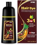 Ivnil Dark Brown Hair Dye shampoo Hair Color Shampoo for Women/Men for Gray Hair Coverage Colour Shampoo 3 in 1 (dark brown)