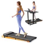 Walking Pad with Incline, 4 in 1 Under Desk Treadmill for Home/Office, 2.5HP Compact Treadmill with LED Display and Bluetooth Speaker for Fitness Exercise, Remote & App Control, No Assembly