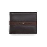 Tommy Hilfiger Men's Leather Ranger RFID Bifold Wallet with Coin Pocket, Brown