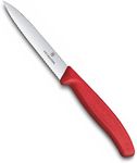 Victorinox VIC-6.7731 Swiss Classic Paring 4" Serrated Spear Point Blade 5/8" Width at Handle Red