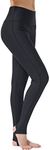 Keolorn Womens Stirrup Leggings Tights Gym Yoga Workout Pants High Waist Tummy Control Sports Pants Black