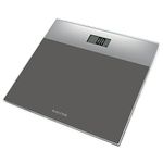 Salter 9206 SVSV3R Digital Bathroom Scale – Body Weighing Glass Electronic Scales, Easy Read LCD Display, Step On Activation, Max. Weight 180KG/400lbs, 15-Year Guarantee, Battery Included, Silver/Grey