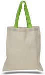 Set of 15- Cheap Cotton Tote Bags with Color Handles