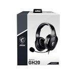 MSI Gaming Adjustable Microphone Lightweight and Portable Design Gaming Headphone, Soft Plush Ear Cups, 40mm Drivers, Adjustable Microphone, in-line Controller, (Immerse GH20)