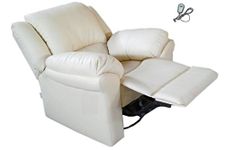 Innovate Recliner & Sofa Wooden Motorized Recliner Chair - P-Type, Standard Size (Solid Wood, Cream, IN0006_WH)