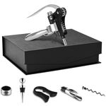 Wine Bottle Opener Corkscrew Set, LOVUMMOR Wine Opener Kit, Corkscrews Wine Opener Set, Screwpull Levers with Foil Cutter, Extra Spiral, Bottle Stopper, Drip Ring, Wine Stopper/Wine Pourer
