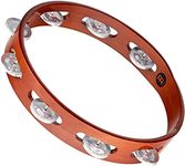 Meinl Percussion Traditional Wood 1 Row Aluminum Jingles Tambourine, African Brown, TA1A-AB