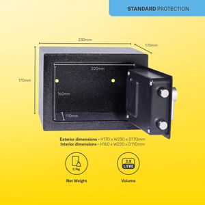 Yale Mini Electronic Safe – Black Security Box