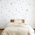 Vinyl Star Wall Decal Stickers for Home Wall Decor Night Sky Removable Graphic Transfers for Nursery or Kids Room (Light Grey, 48x55 inches)