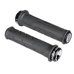 FIFTY-FIFTY Mountain Bike Handlebar Grips, Single Lock-on MTB Grips, Comfortable Bicycle Locking Grips, Non-Slip MTB Handle Grips for All Mountain, Enduro, Downhill (Gray)