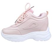 CASSIEY Women's and Girls Running Shoe | Walking Shoes | Sneaker for Girls and Women- Pink - 4 UK