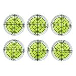 6x Bubble Spirit Level Bullseye Spirit Levels 32mmx7mm Degree Marked Surface Bubble Spirit Level Inclinometers for Camera Tripod Furniture Frame Level Measuring Instrument Layout Tool