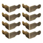 Tiazza 8Pcs Pure Brass Box Corner Protector Corner Braces Hardware Desk Edge Right Angle Guards Wood Jewelry Box Photo Frame Accessories (Antique Bronze)