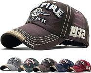 CheChury Distressed Baseball Cap for Mens Vintage Trucker Hat Men Cotton Embroidered Snapback Casual Baseball Cap Unisex (Coffee)