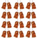 24PCS Cheerleading Pom Poms Metallic Foil Plastic Pom Poms with Baton Handle for Game Sports Squads Dancing Party Football Basketball Club Spirit Sports Stage Performance Celebration (orange)