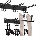 Qualward Ski Wall Storage Rack, Holds 12 Pairs, Ski Wall Mounted, Heavy Duty, Home and Garage Storage Hanger (2 Pack)