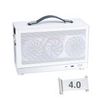 S300 Portable 8L Mini-ITX Case w/PCIe 4.0 Riser Cable, Advanced Vented Panel, Front Type-C USB3.0 Ports, Dual Slot GPU, SFF Small Form Factor PC Chassis (White)