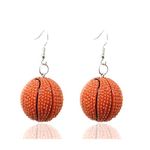 Honbay Exaggerated Personality Sports Style Earrings 3D Basketball Soccer Sport Ball Earrings Dangle Earrings for Fans Sports Lovers, Large, Leather, No Gemstone