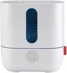 BONECO 1 Gallon Whisper Quiet Cool Mist Ultrasonic Humidifier for Large Room with LED Light, Control Knob, and Essential Oil Holder, White
