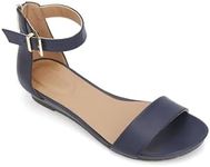 Kenneth Cole REACTION Women's Viber 2 Piece Wedge Sandal, Navy, 6.5