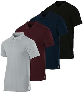 Real Essentials 3 & 4 Pack: Men's Cotton Pique Short Sleeve Polo Shirt - Performance Polo (Available in Big & Tall), Set 3, XX-Large