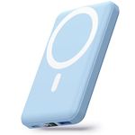 Yiisonger Magnetic Power Bank 10000mAh, Mag-safe Portable Charger, 15W Wireless Battery Pack PD 20W & QC 22.5W with LED Display, Compatible with MagSafe for iphone 15/14/13/12 Series(Baby Blue)